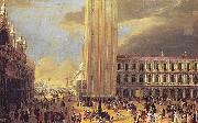 Luca Carlevarijs St. Mark's Square with Charlatans oil painting reproduction